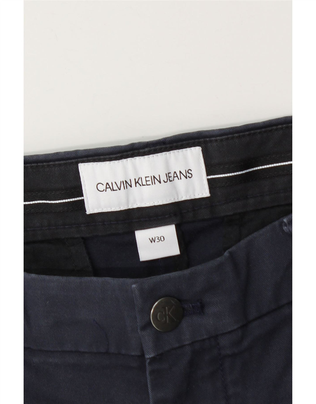 Męskie spodenki Chino Calvin Klein W30 Średni granatowy, bawełniany