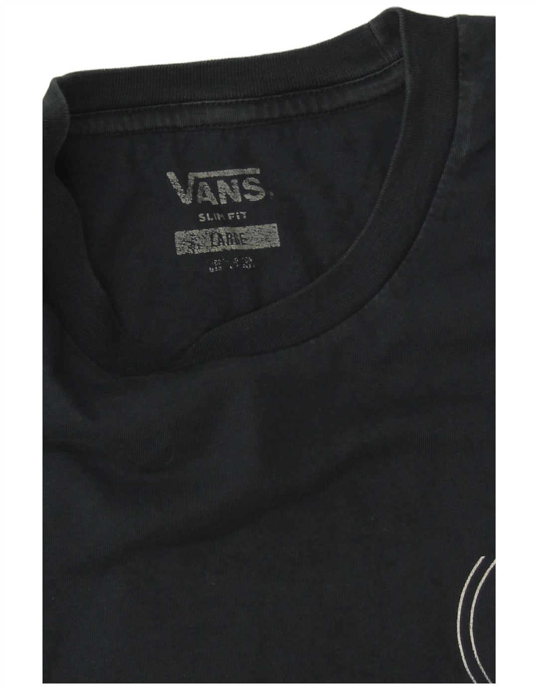 Męski T-shirt Vans Slim Fit z grafiką, duży, granatowy