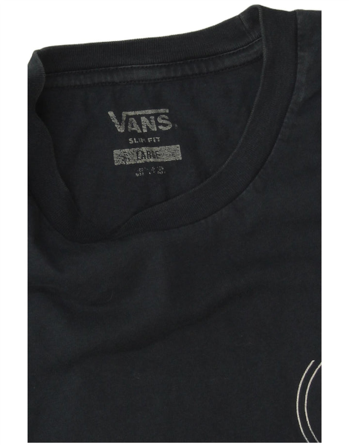 Męski T-shirt Vans Slim Fit z grafiką, duży, granatowy