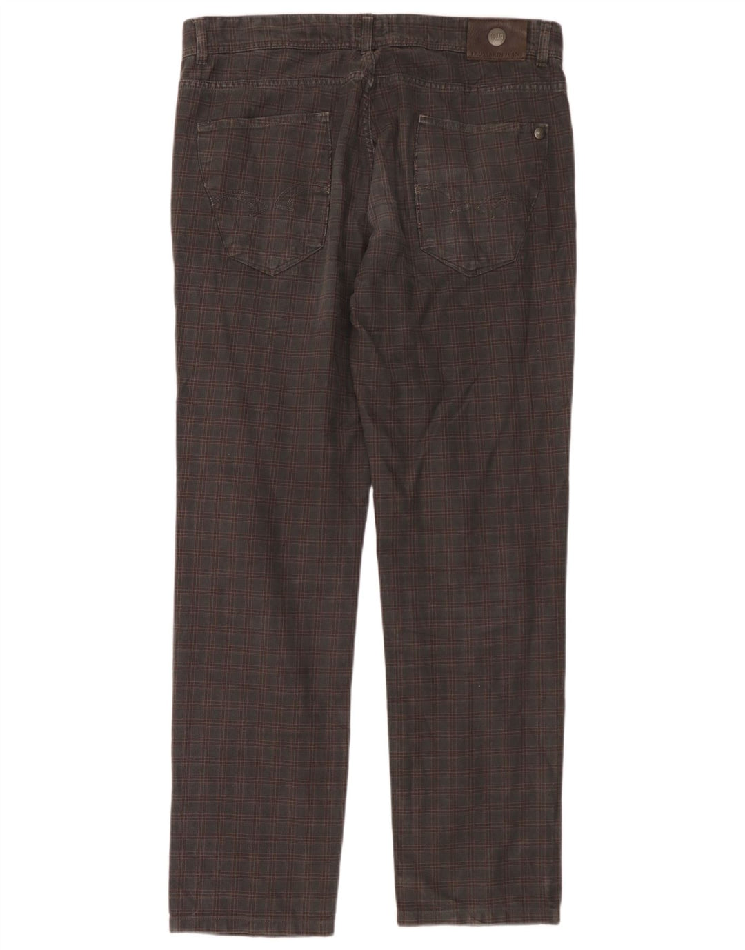 Męskie proste spodnie codzienne Trussardi W36 L32 w szarą kratkę