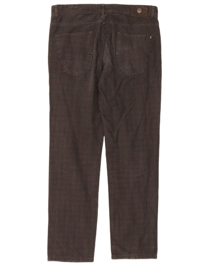 Męskie proste spodnie codzienne Trussardi W36 L32 w szarą kratkę