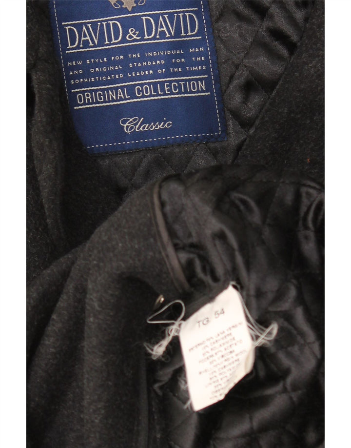 Płaszcz męski w stylu vintage IT 54 2XL Szara wełna