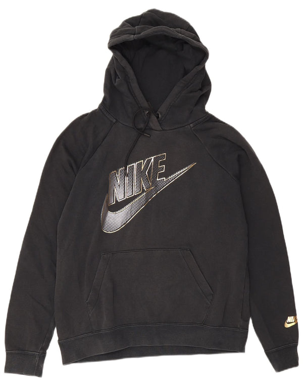 Damski sweter z kapturem Nike Graphic Oversize UK 10, mały, czarny, bawełniany