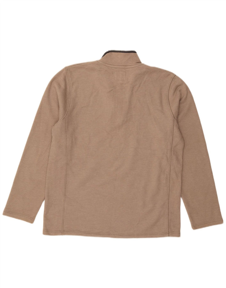 Męski sweter zapinany na zamek Mountain Warehouse, średnio beżowy, bawełniany