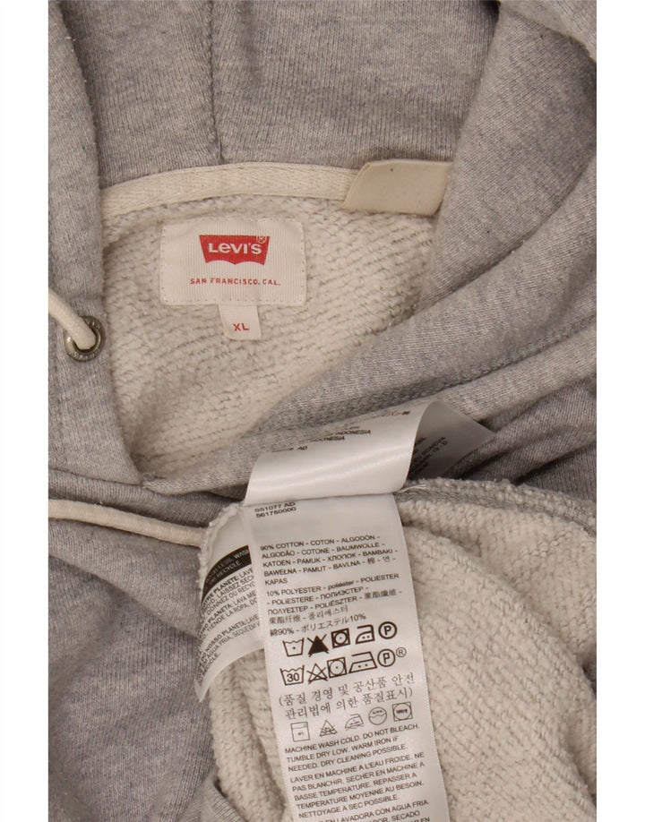 Męski sweter z kapturem Levi's XL, szary, bawełniany