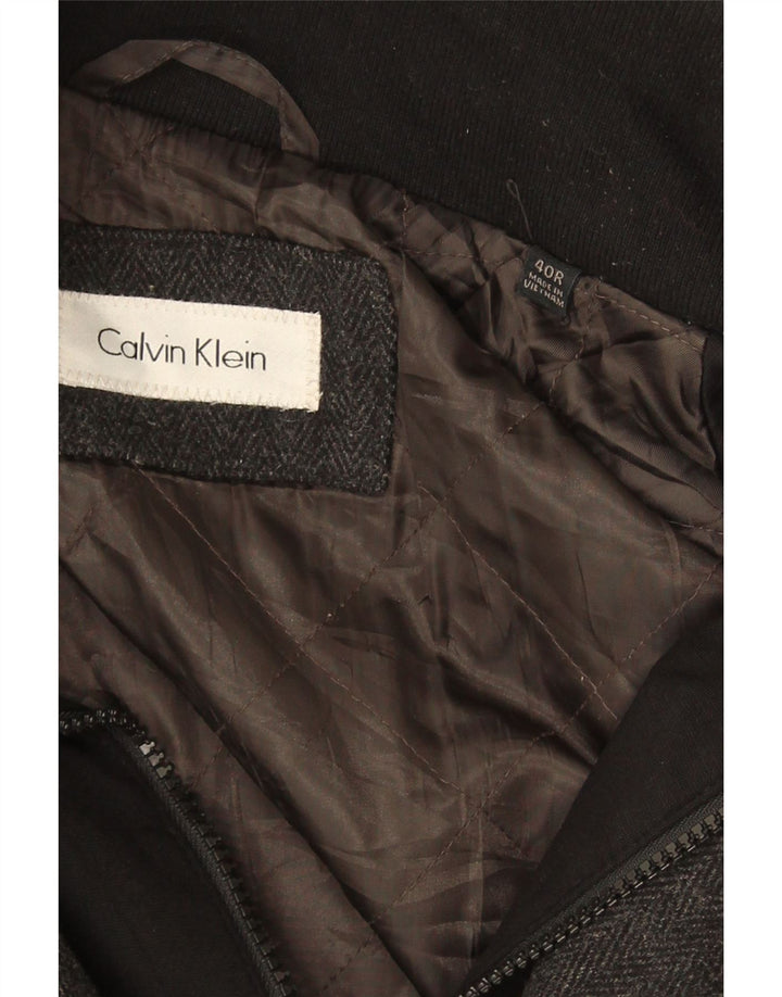 CALVIN KLEIN Męski płaszcz UK 40, duży, szary, wełniany