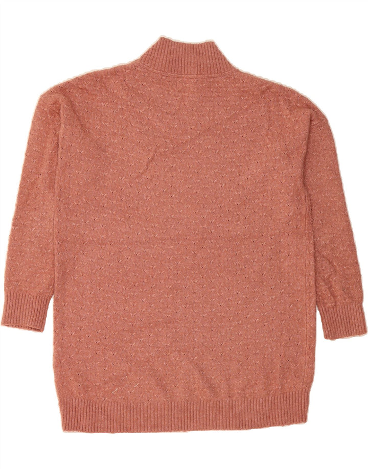 FAT FACE Womens Longline Turtle Neck Jumper Sweater UK 8 Small Pink Vintage Fat Face and Second-Hand Fat Face from Messina Hembry 