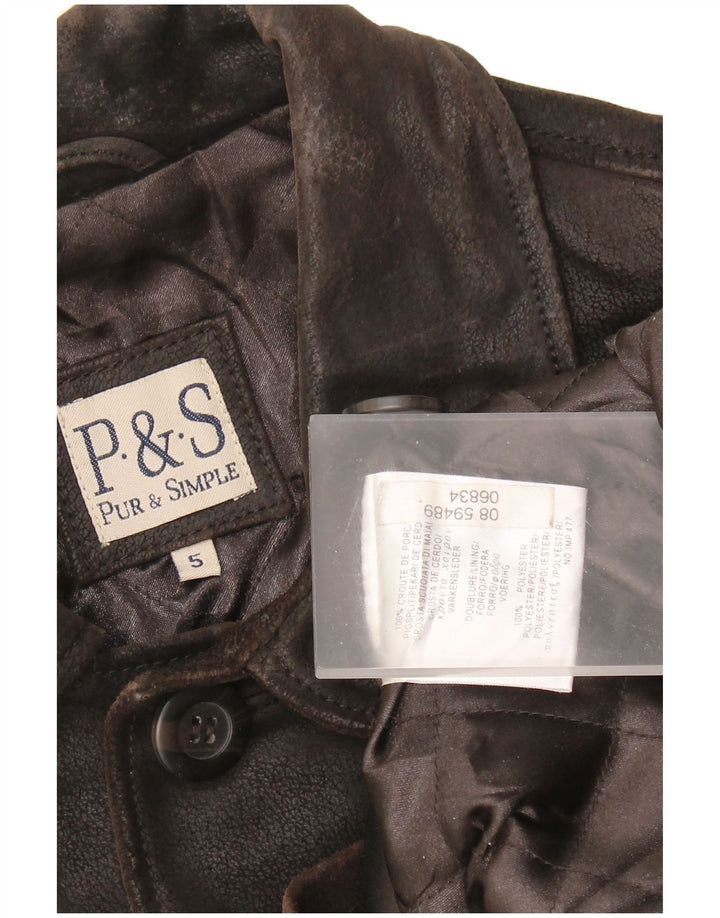 Męska kurtka skórzana VINTAGE UK 42 XL Brązowa skóra