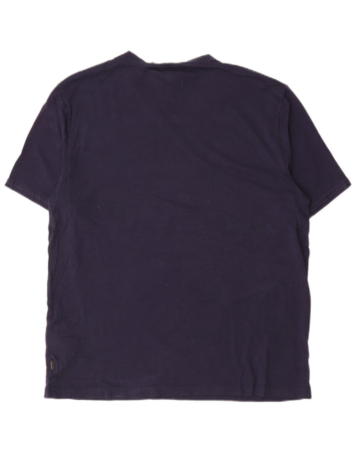 CALVIN KLEIN Męski T-shirt Top Duży Granatowy, Bawełniany