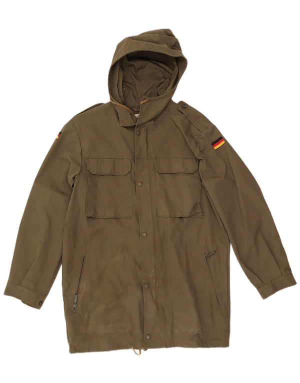 Vintage męska kurtka wojskowa z kapturem UK 38 Medium Khaki