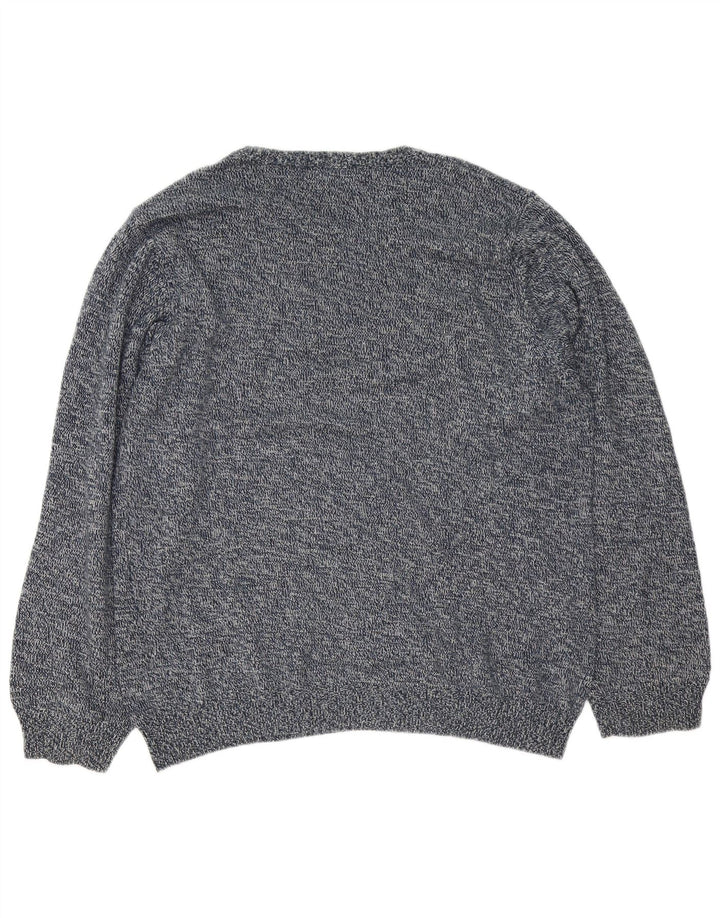 Męski sweter Marks & Spencer Blue Harbor z okrągłym dekoltem, duży, granatowy