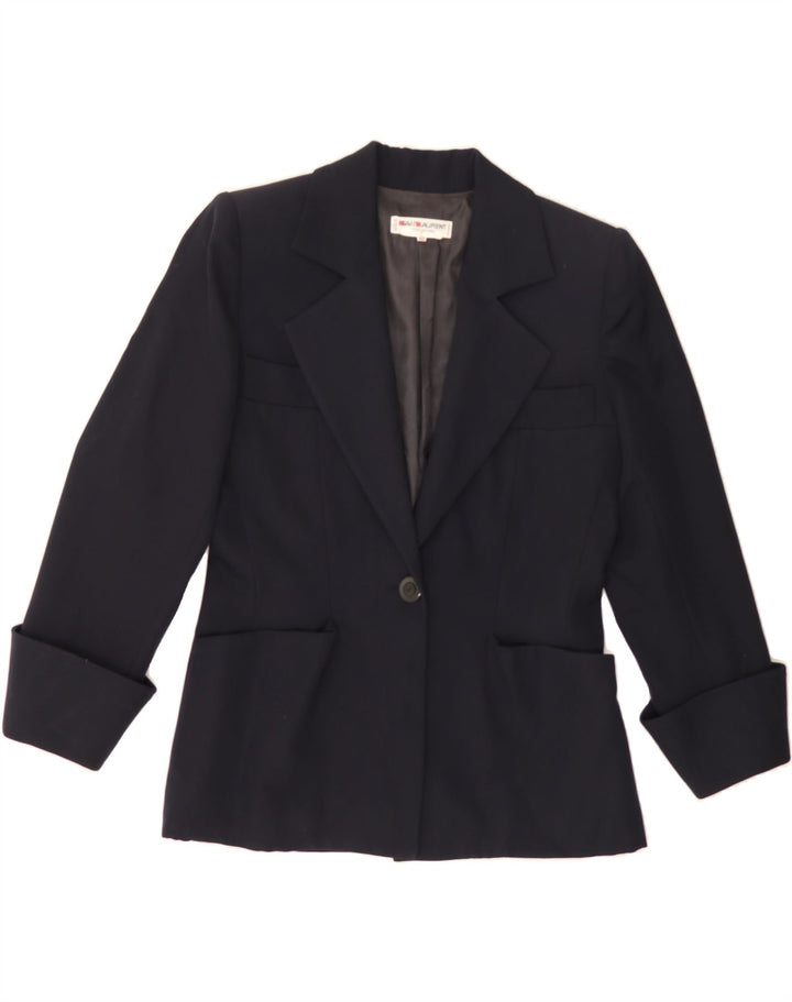 SAINT LAURENT Womens 1 Button Blazer Jacket IT 42 Medium Navy Blue Vintage Saint Laurent and Second-Hand Saint Laurent from Messina Hembry 