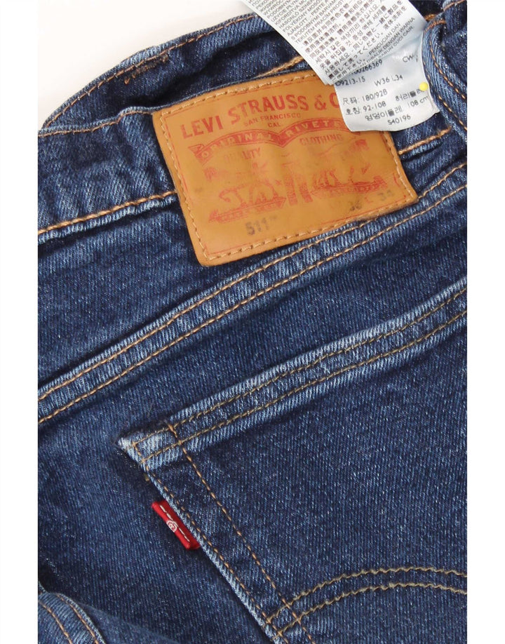 Męskie jeansy Levi's 511 Slim W36 L34 Niebieska bawełna
