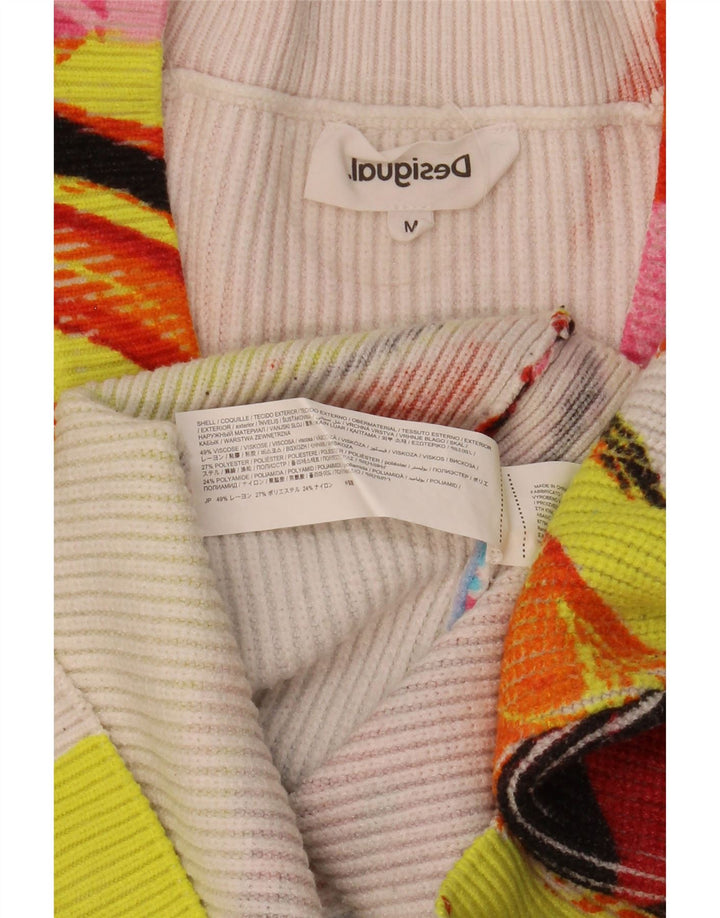 Damski sweter Desigual z dekoltem w kształcie litery V, UK 14, średni, wielokolorowy