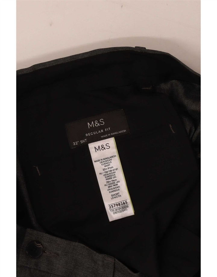 Marks & Spencer Męskie spodnie chino o prostym kroju o regularnym kroju W32 L29 szare