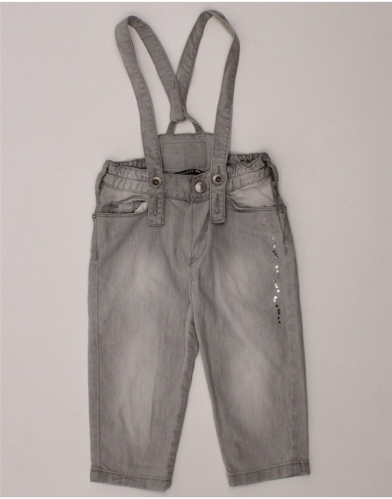 LEVI'S Baby Girls Dungarees Straight Jeans 9-12 Months W18 L10 Grey Cotton Vintage Levi's and Second-Hand Levi's from Messina Hembry 