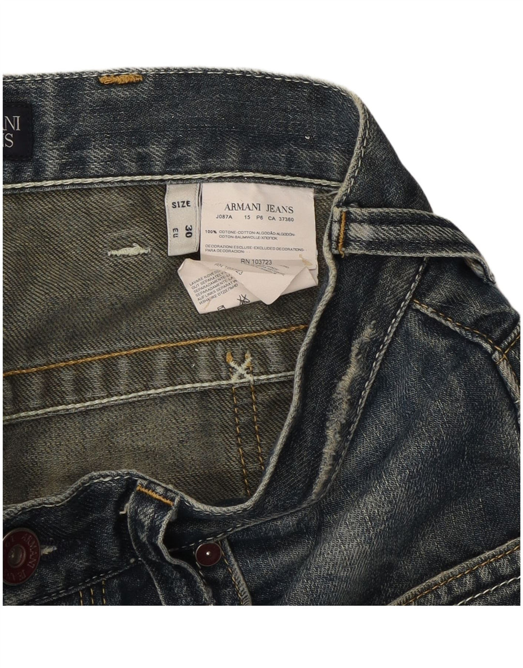 Damskie jeansy Bootcut Armani W30 L32 Niebieskie bawełniane