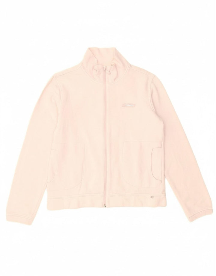 ADIDAS Womens Tracksuit Top Jacket UK 12 Medium Pink Cotton
