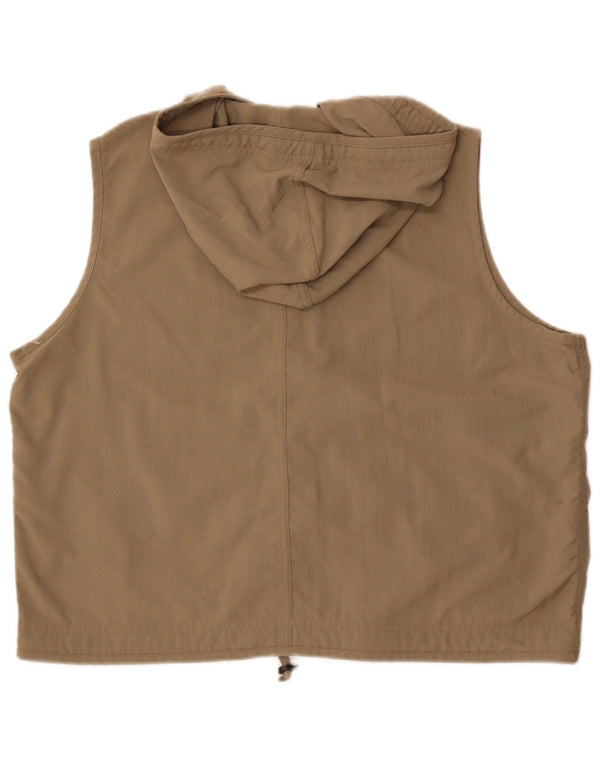 Damska kamizelka z kapturem, oversize, z kapturem, Columbia, UK 18 XL, nylon khaki