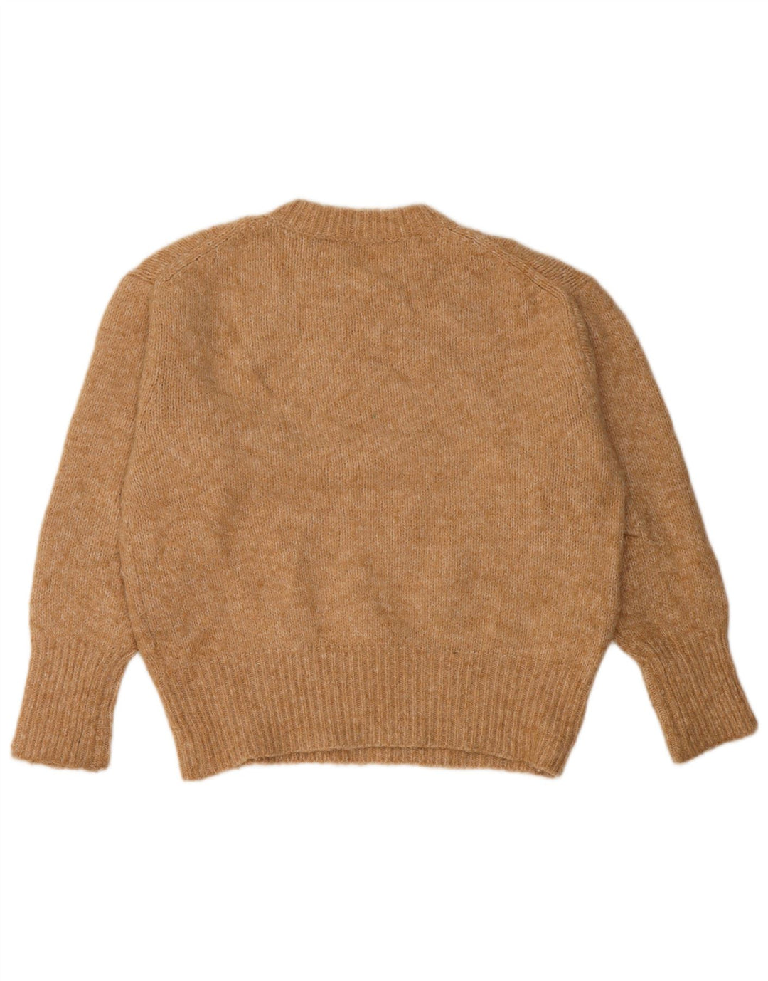 Damski sweter oversize Zara z okrągłym dekoltem, UK 10, mały, beżowy poliester