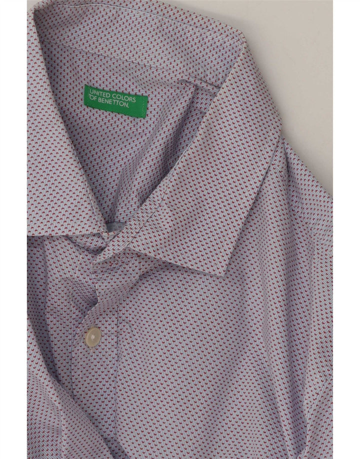 Koszula męska Benetton Medium Blue Spotted