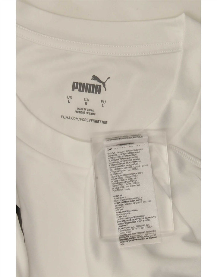 Męska koszulka Puma Deutshland z grafiką, duża, biała, poliestrowa
