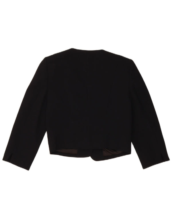 Damska marynarka Monsoon Crop Open Blazer UK 10, mała, czarna, poliester