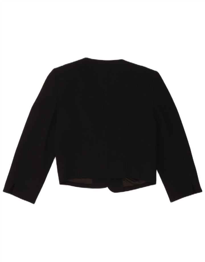 Damska marynarka Monsoon Crop Open Blazer UK 10, mała, czarna, poliester
