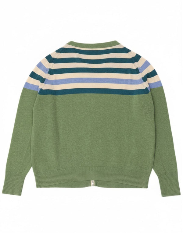 Damski sweter rozpinany White Stuff UK 20 2XL Zielony, bawełniany w paski