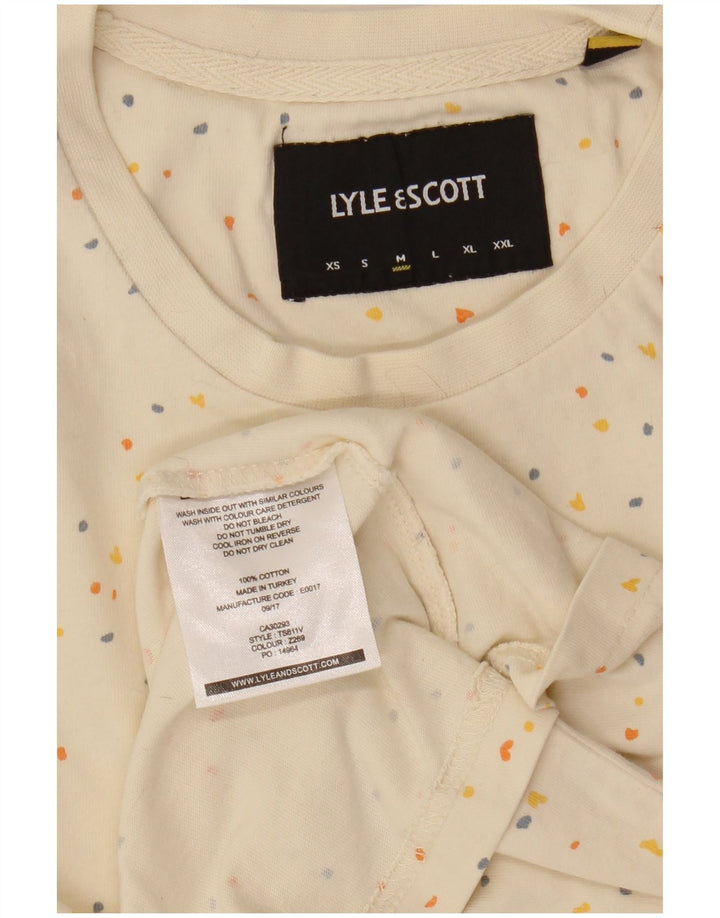 T-shirt męski Lyle & Scott, bawełniany w kolorze złamanej bieli, średniej wielkości