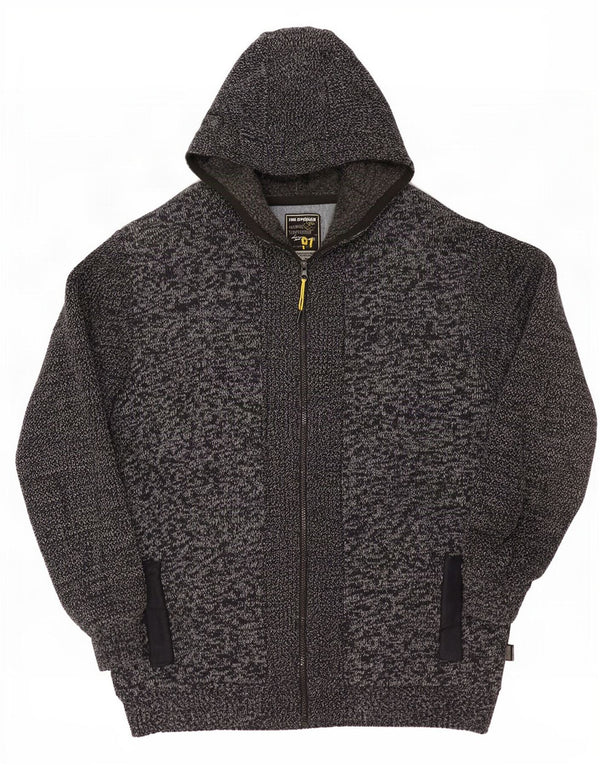 Męski sweter rozpinany z kapturem Jim Spencer 3XL, szara bawełna w plamki