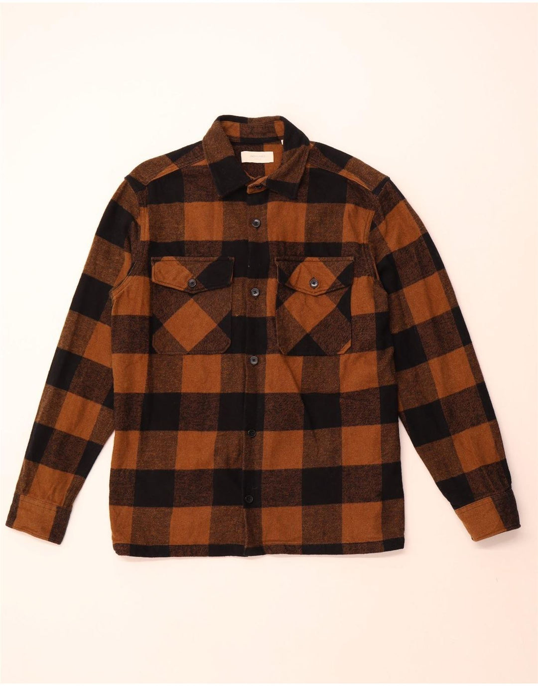 Męska koszula flanelowa JACK & JONES XL, bawełniana, brązowa krata