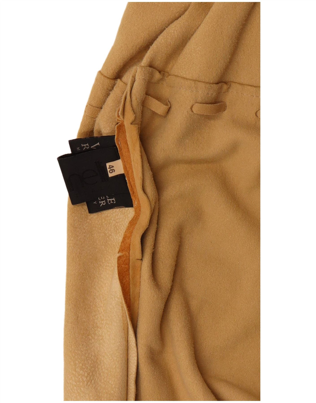 Damska zamszowa kurtka koszulowa Fontanelli IT 46, duża, beżowa skóra