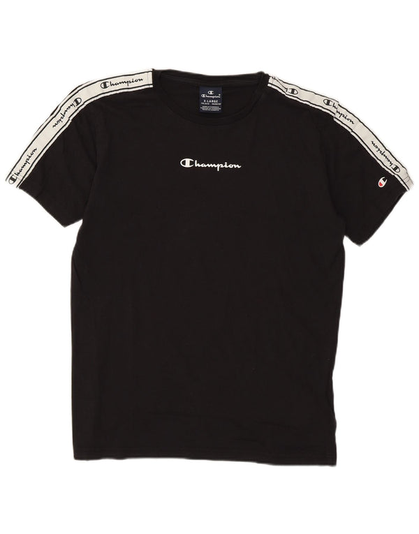 Chłopięcy T-shirt z grafiką Champion, 13-14 lat XL, czarna bawełna