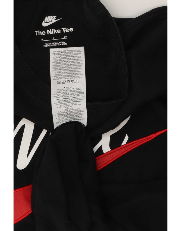 Męski T-shirt z grafiką Nike, mały, czarny, bawełniany