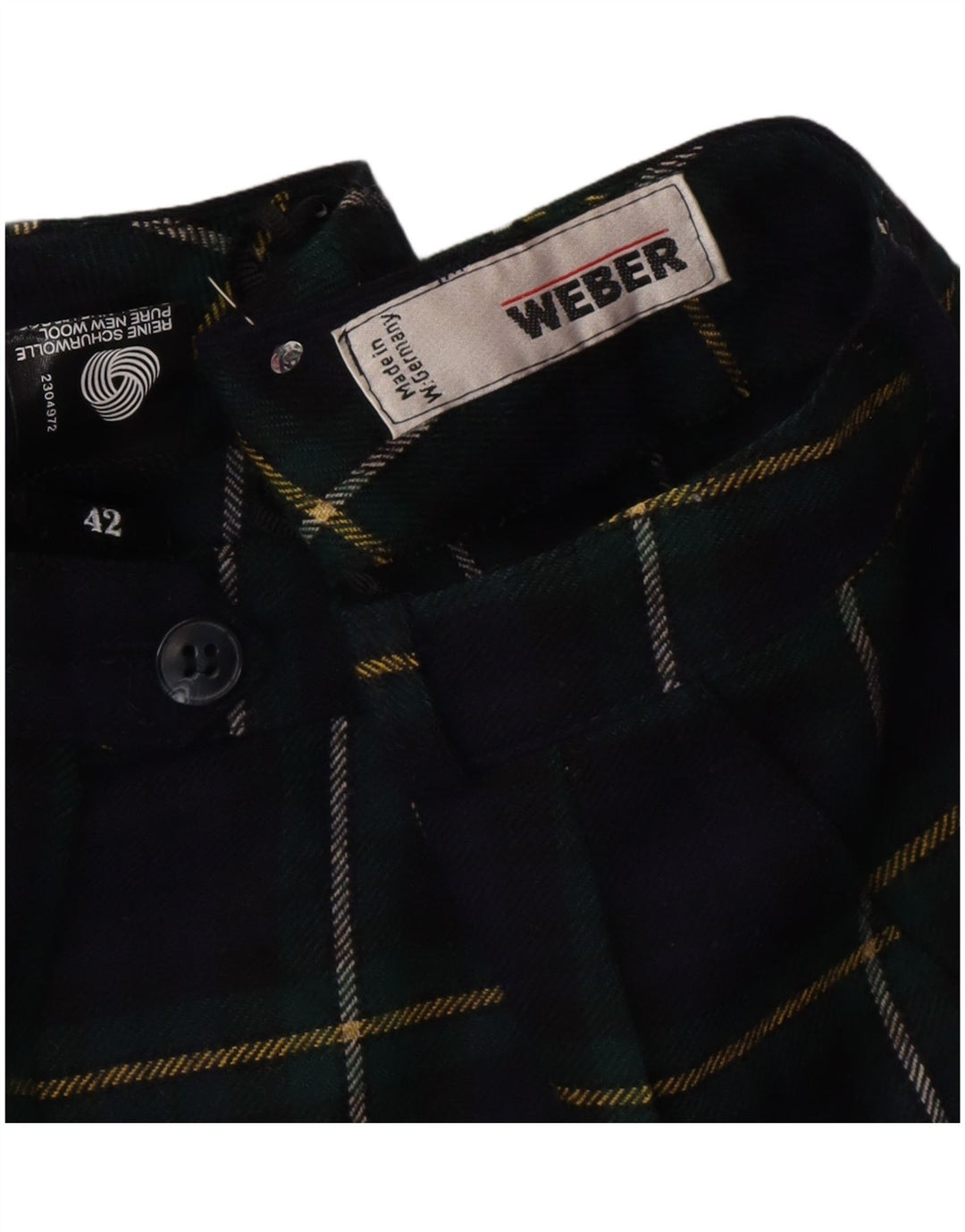 Vintage damskie bermudy z wysokim stanem EU 42 duże W30 granatowa kratka