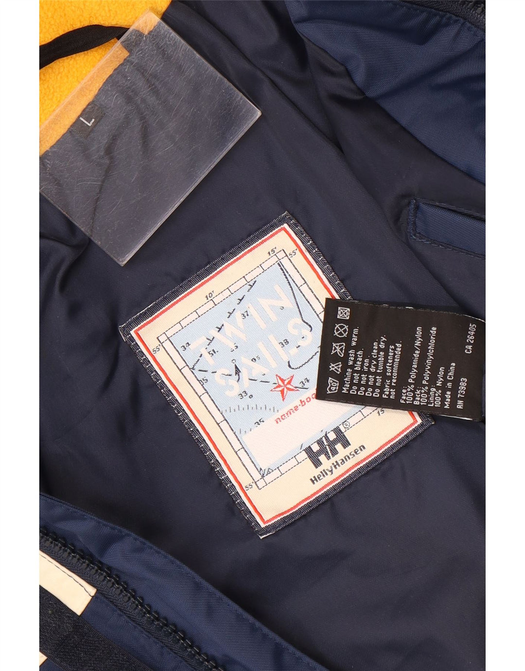 Męska kurtka wiatrówka z kapturem Helly Hansen UK 40, duża, granatowa