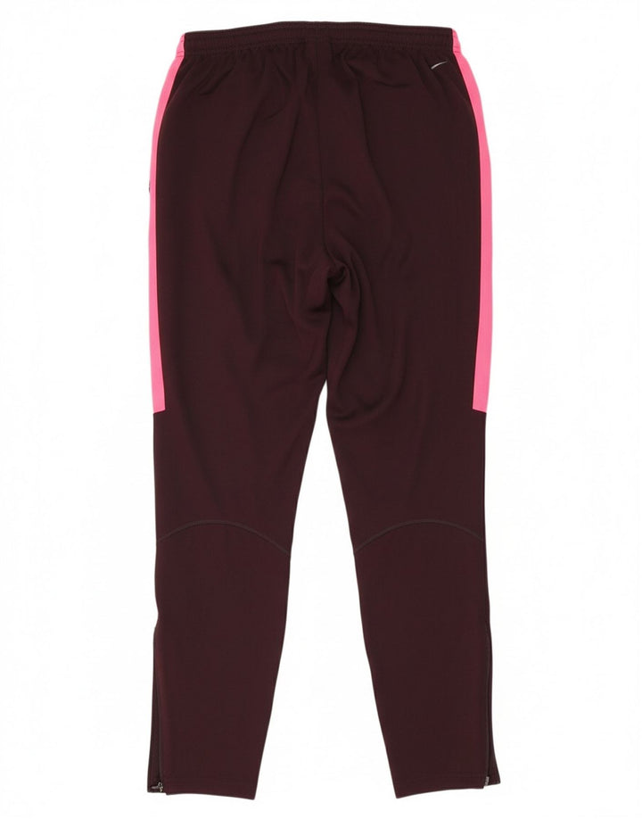 NIKE Womens Tracksuit Trousers UK 14 Medium  Burgundy Colourblock