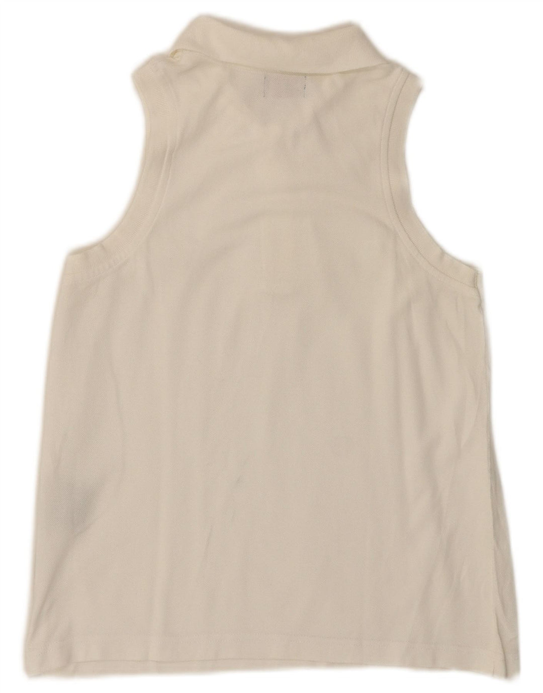 Damska koszulka polo bez rękawów KAPPA UK 12, średnia biała bawełna