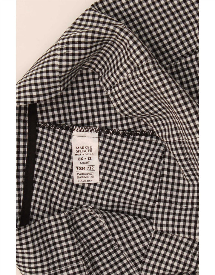 Spodnie Capri Marks & Spencer Damskie UK 12 Medium W28 L21 Czarne W kratkę