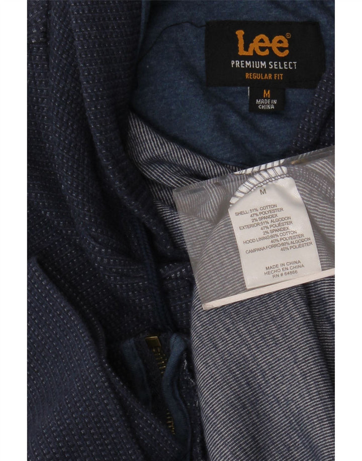 Męski sweter z kapturem i zamkiem błyskawicznym LEE, średni granatowy, bawełniany w cętki