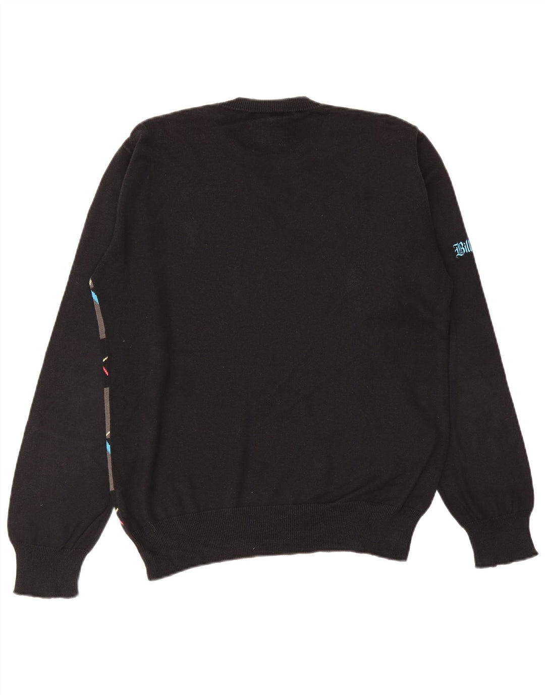 BILLABONG Męski sweter z okrągłym dekoltem, mały, czarny, wykonany z tkaniny argyle/diamentowej bawełny