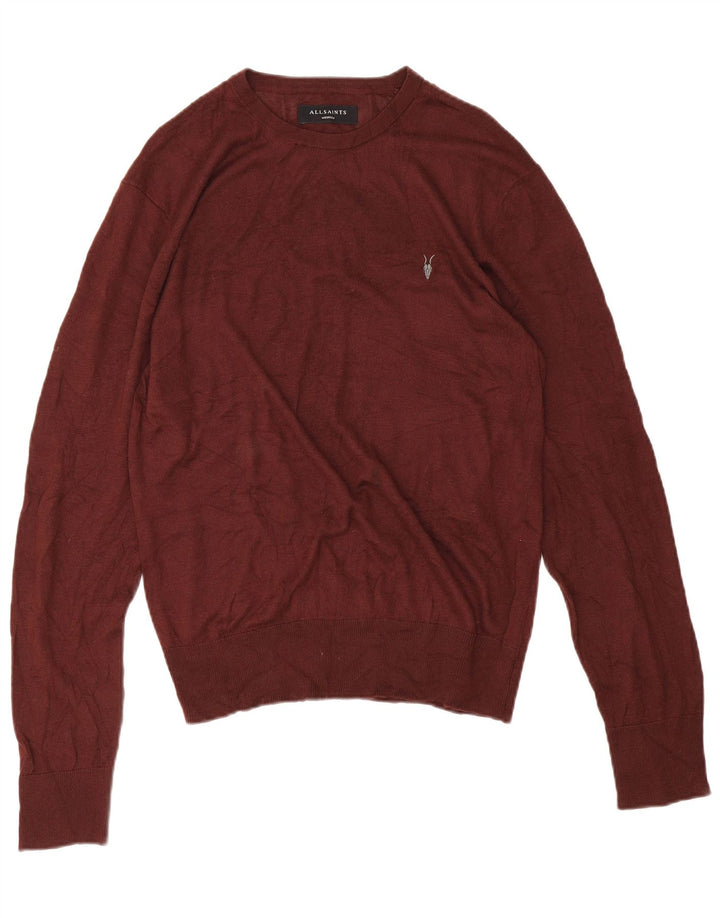 Męski sweter z dekoltem w łódkę All Saints, średni brąz