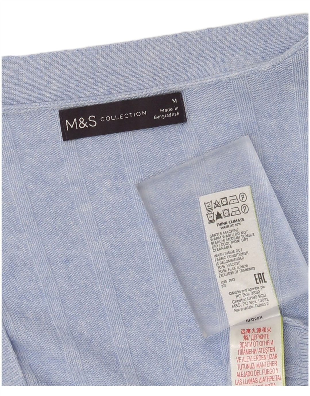 Sweter damski Marks & Spencer Longline Open Cardigan UK 14, średni niebieski
