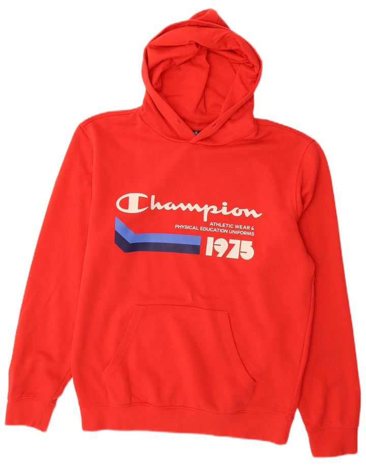 Męski sweter z kapturem Champion Graphic, średni czerwony, bawełniany