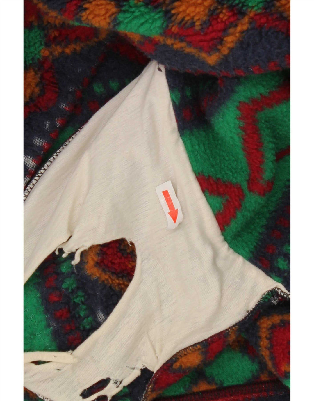 Męska kurtka polarowa Vintage UK 42 XL, wielokolorowa, geometryczna