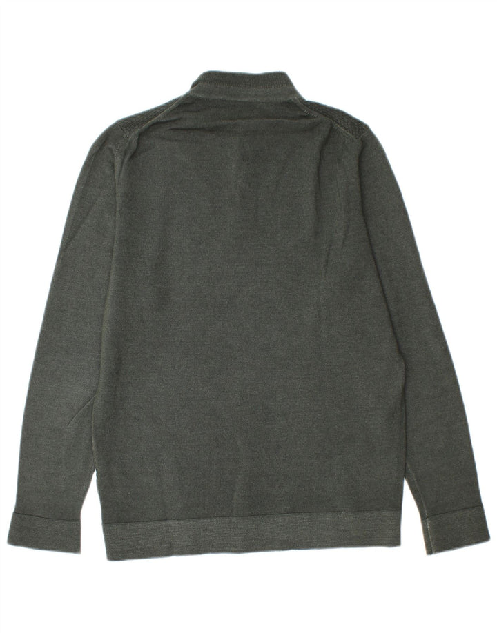Męski sweter zapinany na guziki Massimo Dutti Średni zielony wełniany