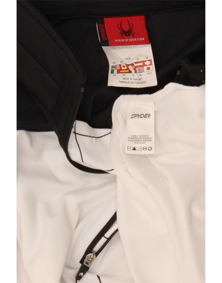 Spyder Męski sweter z zamkiem błyskawicznym Top UK 46 2XL Biały Kolorblok
