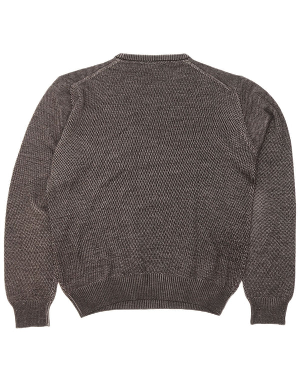 Męski sweter z okrągłym dekoltem Trussardi Jeans XL, szara, dziewicza wełna