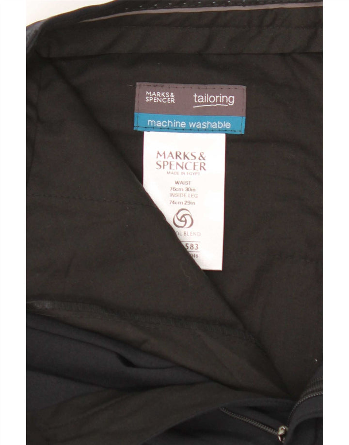 Marks & Spencer Męskie spodnie garniturowe W30 L29 Granatowy poliester